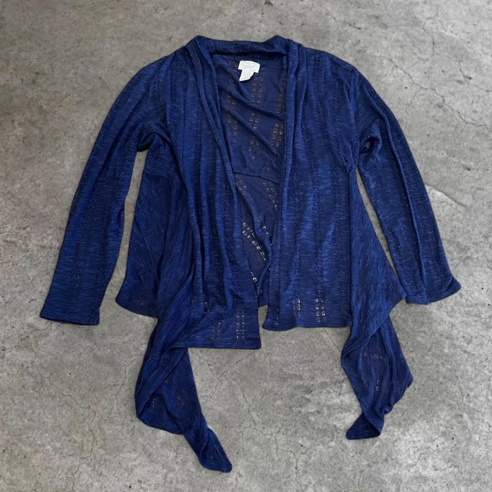 ⭐y2k navy blue eyelet‎ flowy whimsigoth cardigan medium